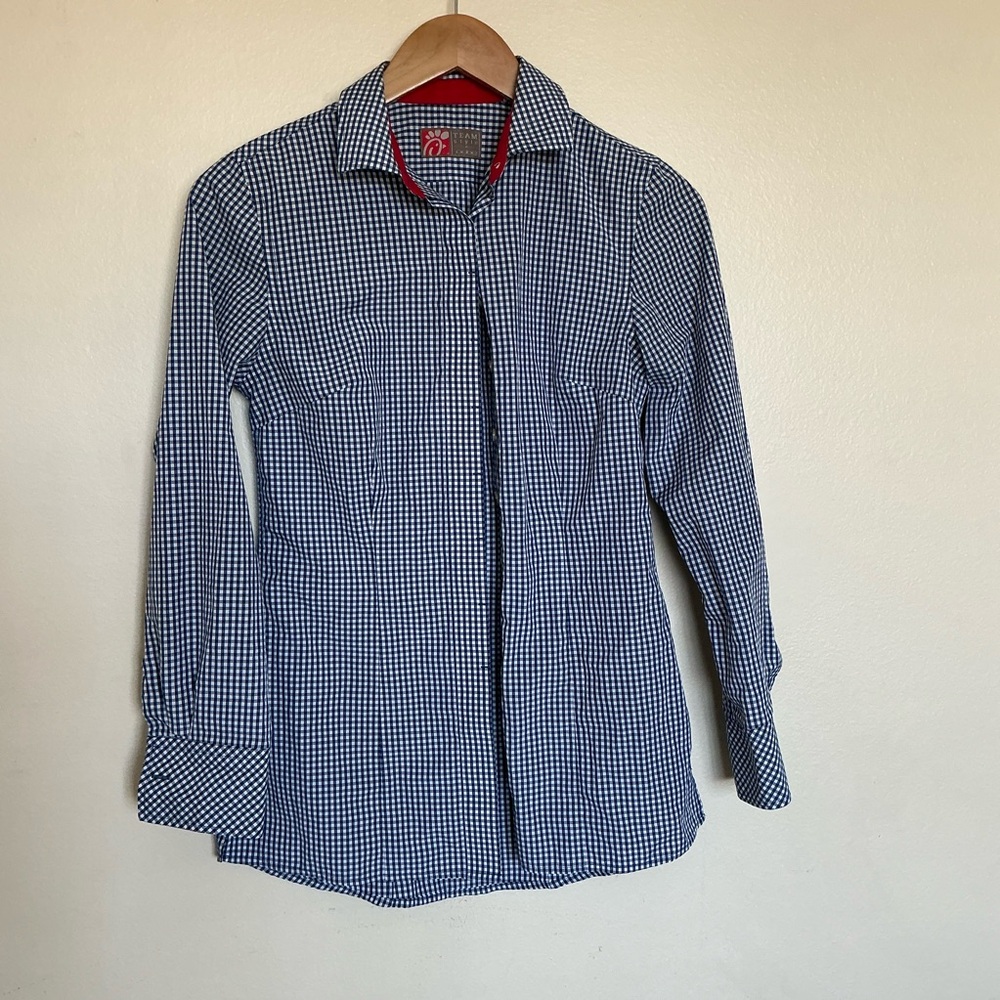 Chik fil a Blue Checkered Shirt button down size XS uniform